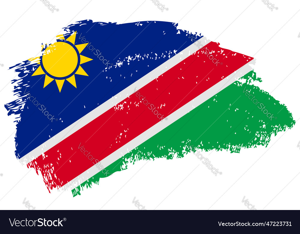 Namibia brush stroke flag background hand drawn