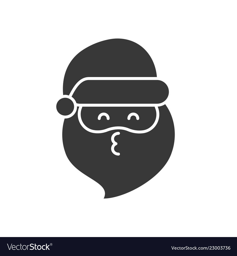 Cute santa claus emoticon solid design Royalty Free Vector