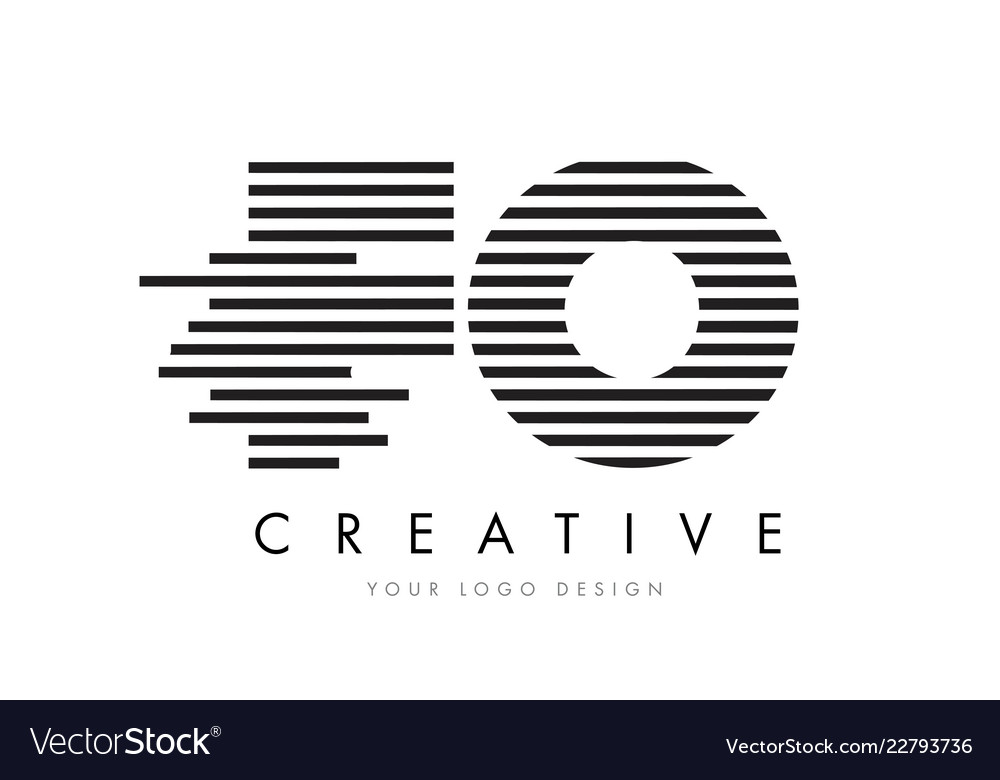 Fo f o Zebra Buchstaben Logo Design mit schwarz