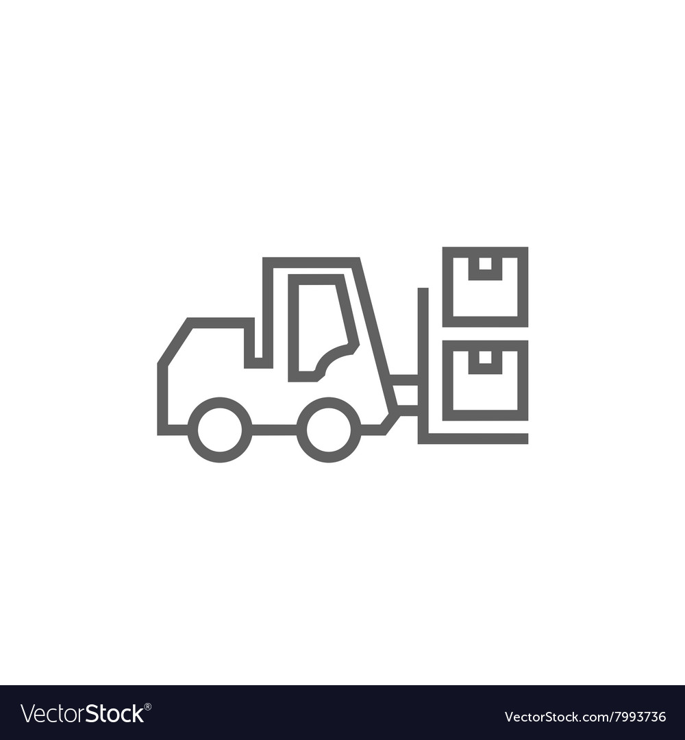 Forklift line icon