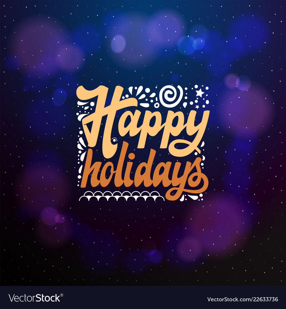 Happy holidays typographic emblem logo