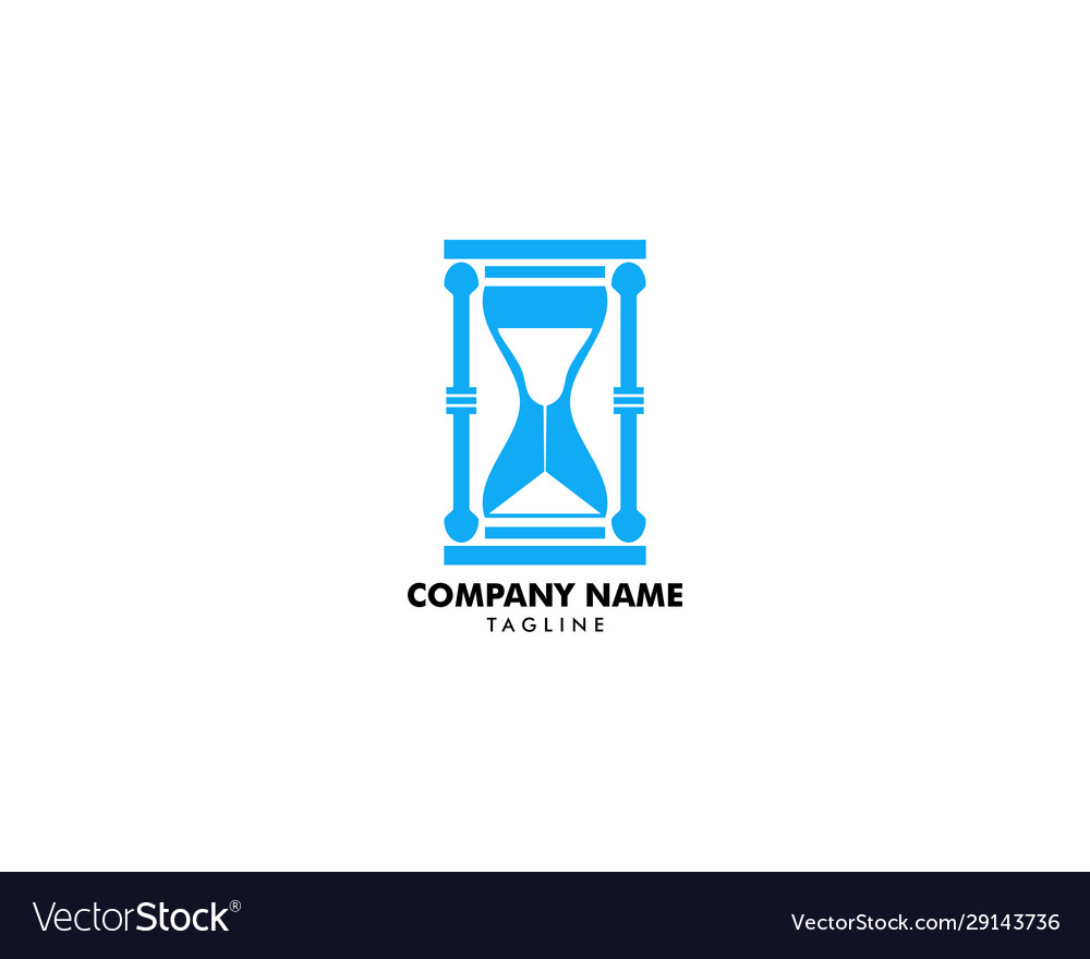 Hourglass clock or sand watch timer logo template