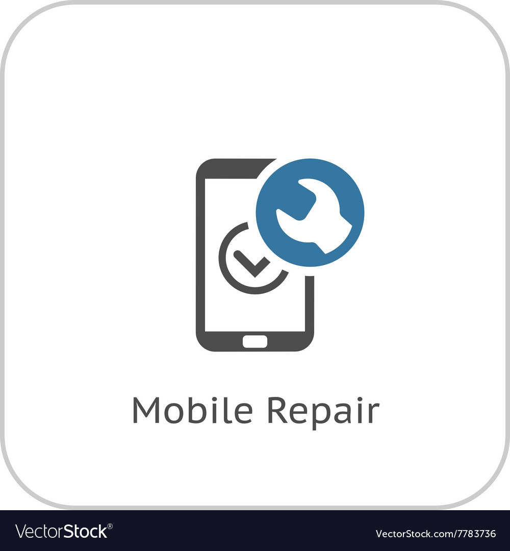 Mobile repair icon flat design