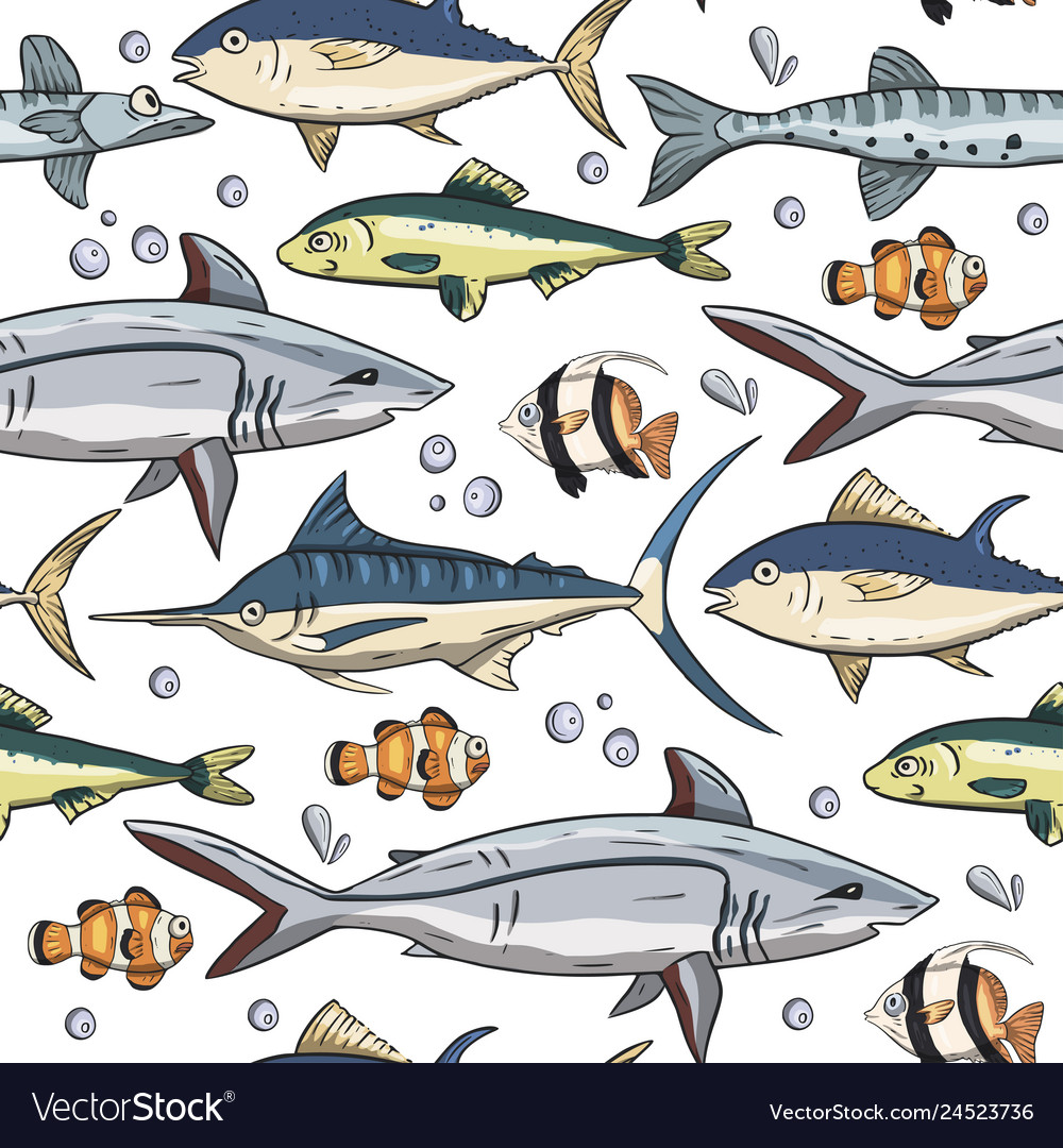 Sea seamless pattern