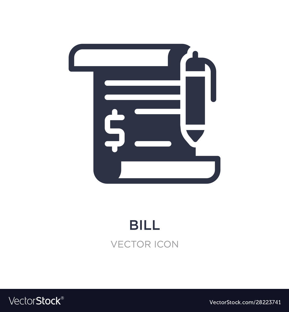 Bill icon on white background simple element from