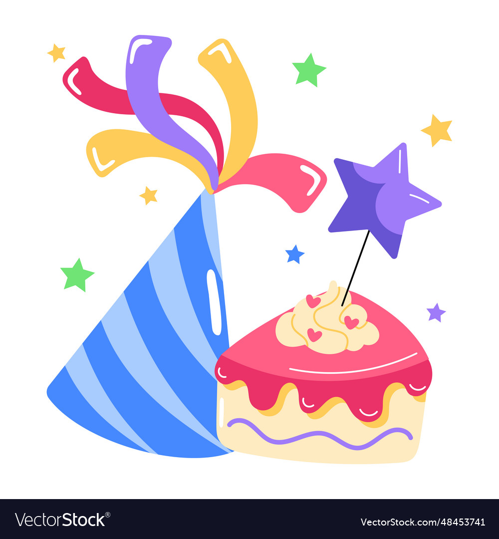 Birthday dessert Royalty Free Vector Image - VectorStock