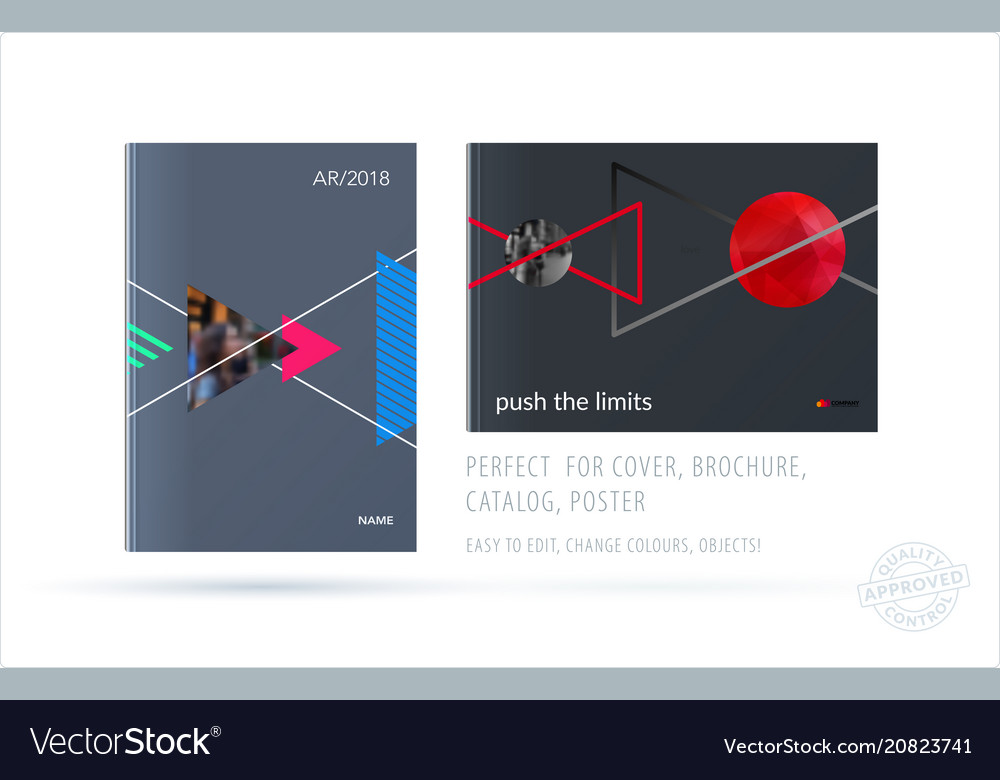 Brochure design triangular template colourful