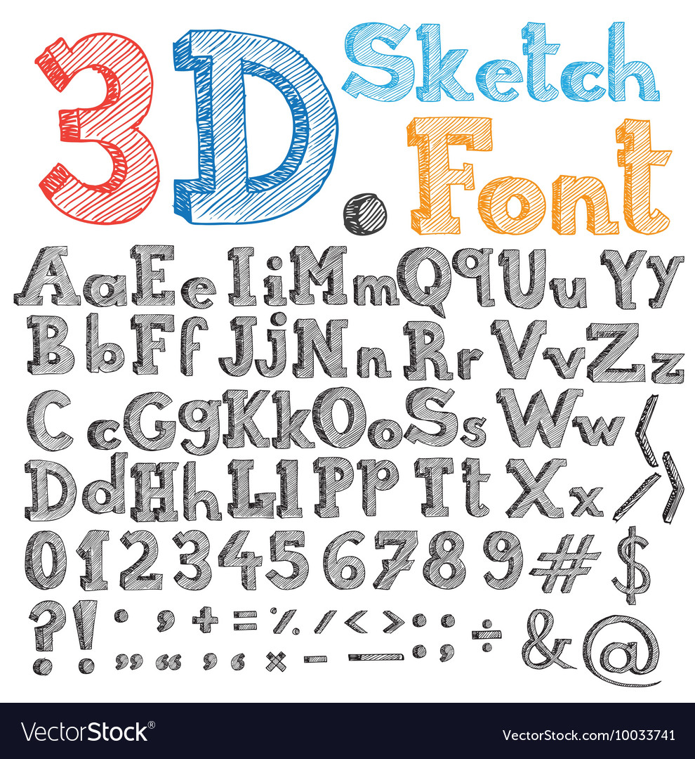 Complete font set Royalty Free Vector Image VectorStock