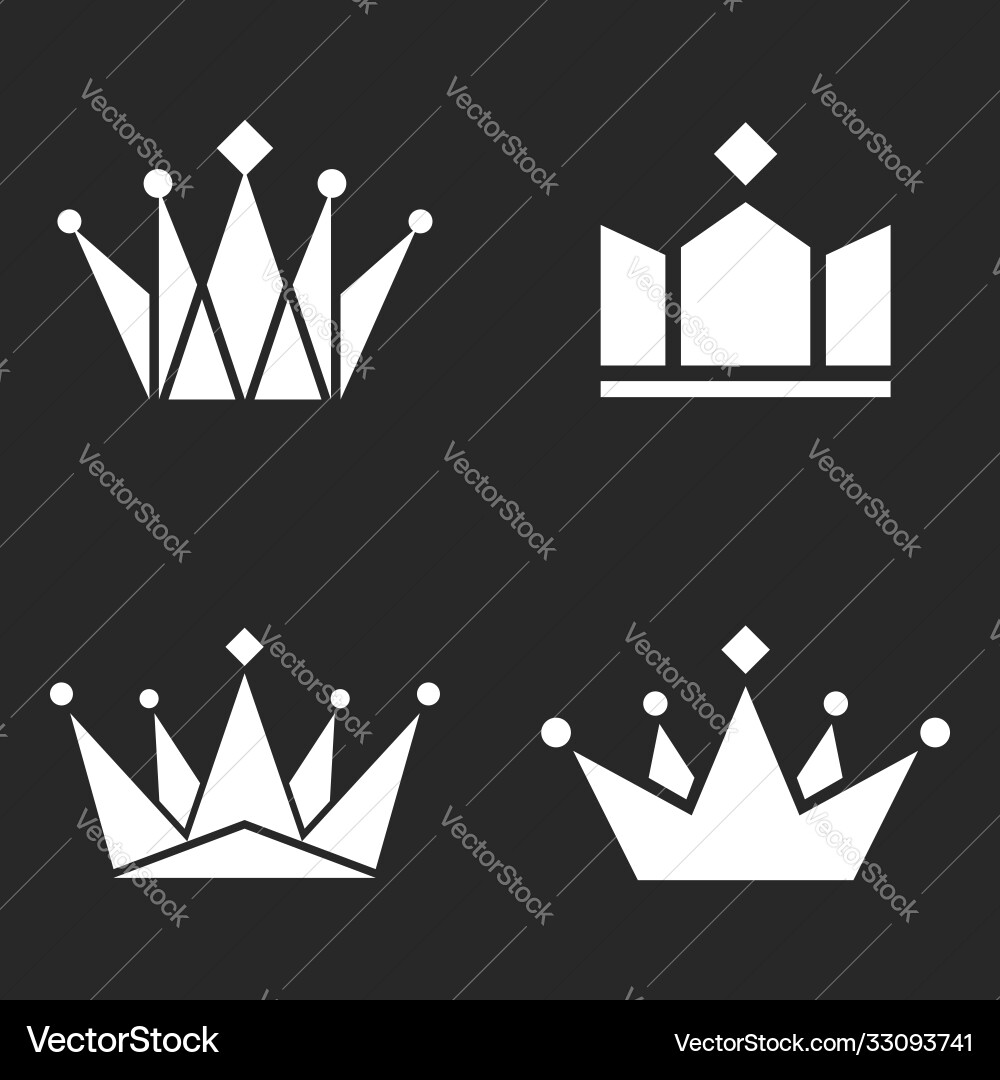 Crown Logo Mockup Set Royal Symbol King Or Vector Image