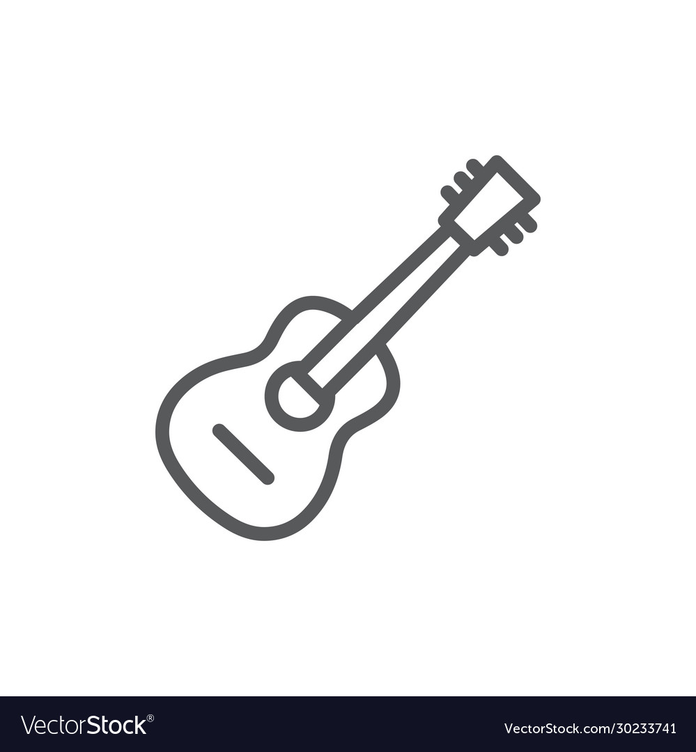 Guitar line icon on white background Royalty Free Vector