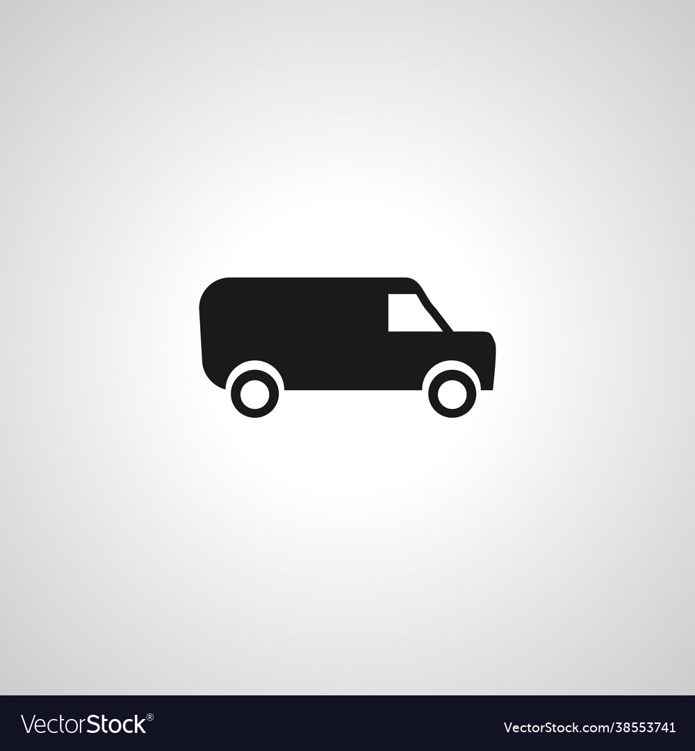 Mini van sign isolated simple icon