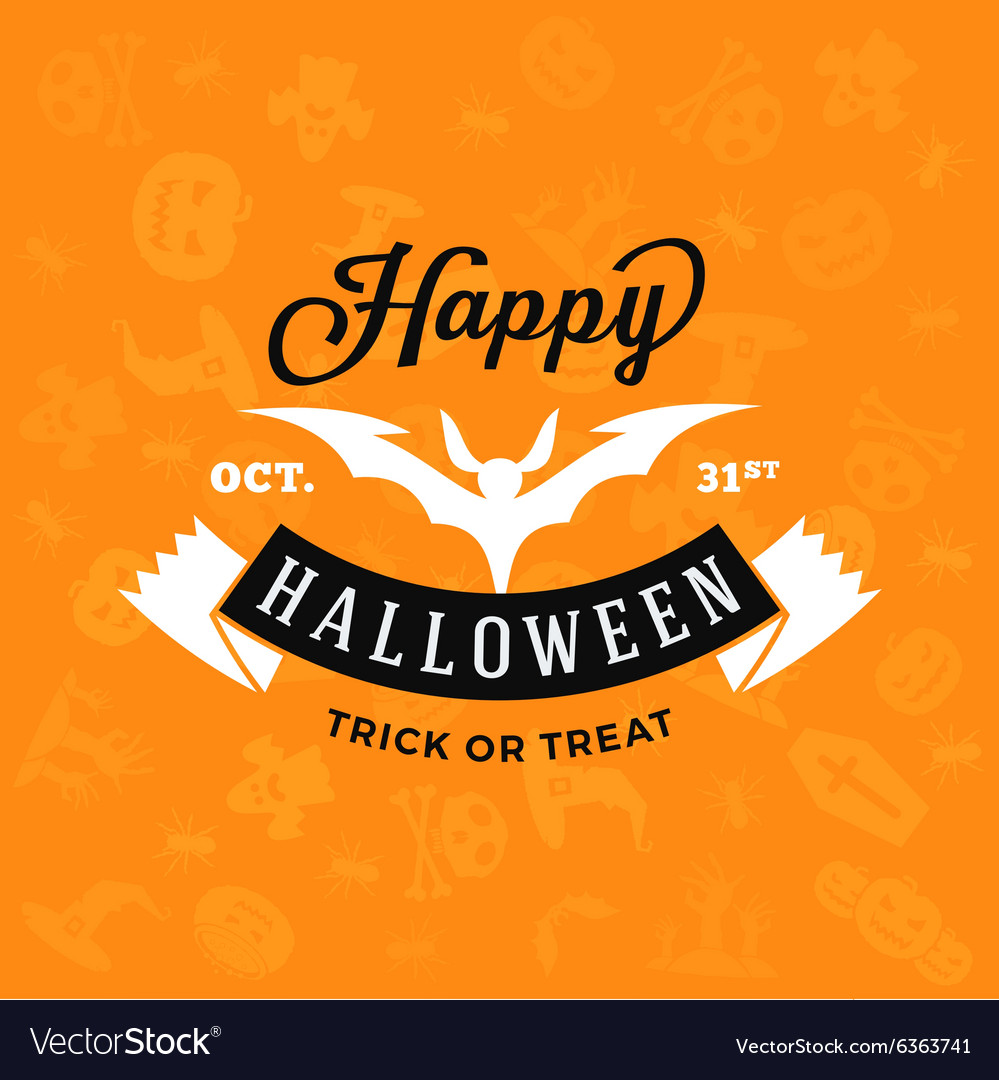 retro happy halloween badge sticker label design vector image happy halloween label