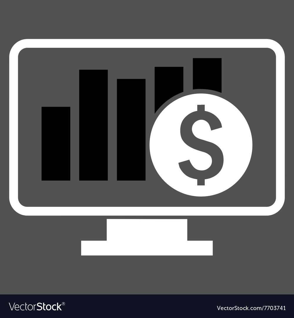 Stock market monitoring flat icon