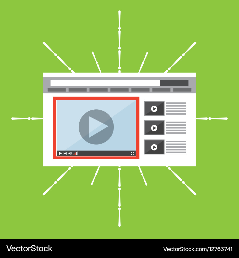 Video player flat icon Royalty Free Vector Image