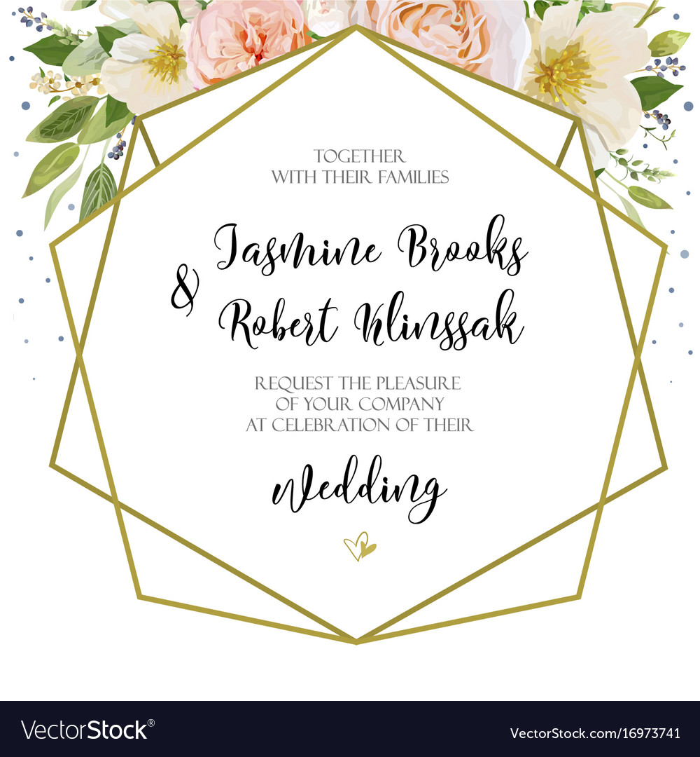 wedding invitation invite card design with pink vector image