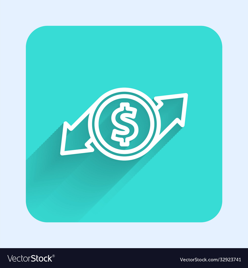 White line financial growth and dollar coin icon Vector Image