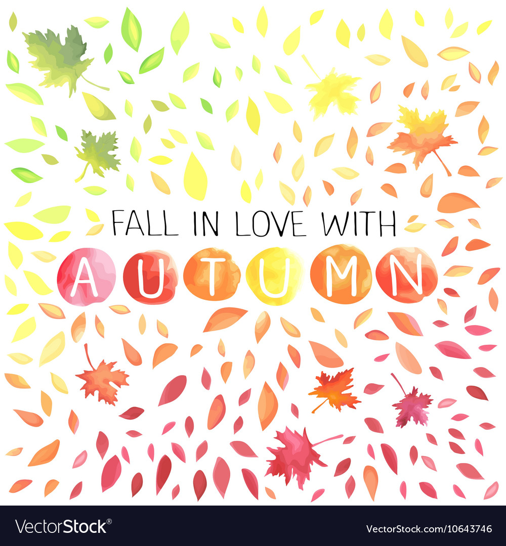 Autumn with motley leaves Royalty Free Vector Image