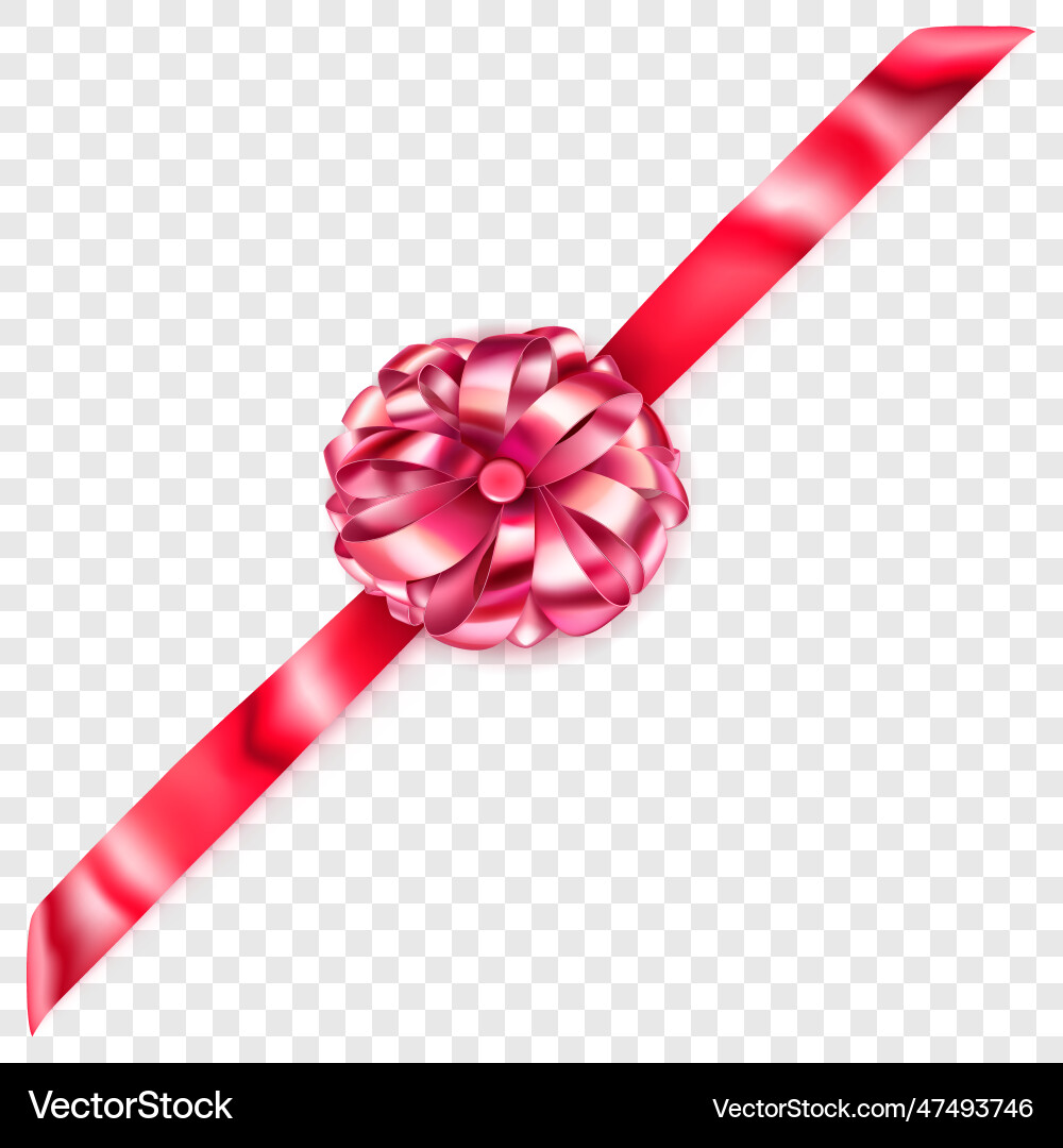 Big bow with diagonally ribbon Royalty Free Vector Image