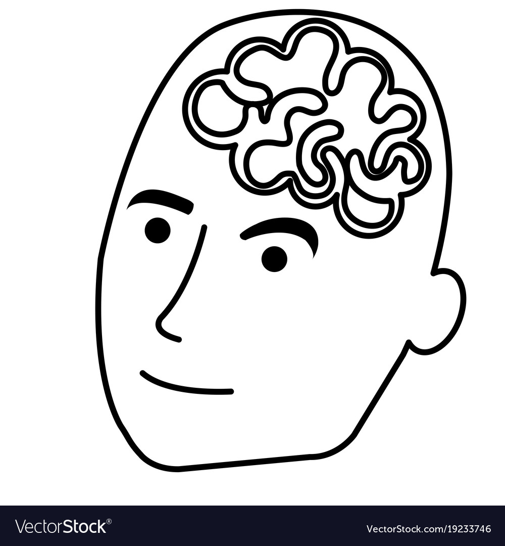 Brain storming with human profile Royalty Free Vector Image