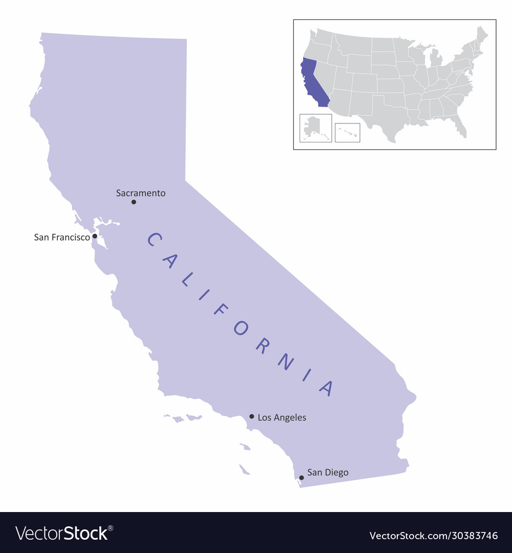 California map Royalty Free Vector Image - VectorStock