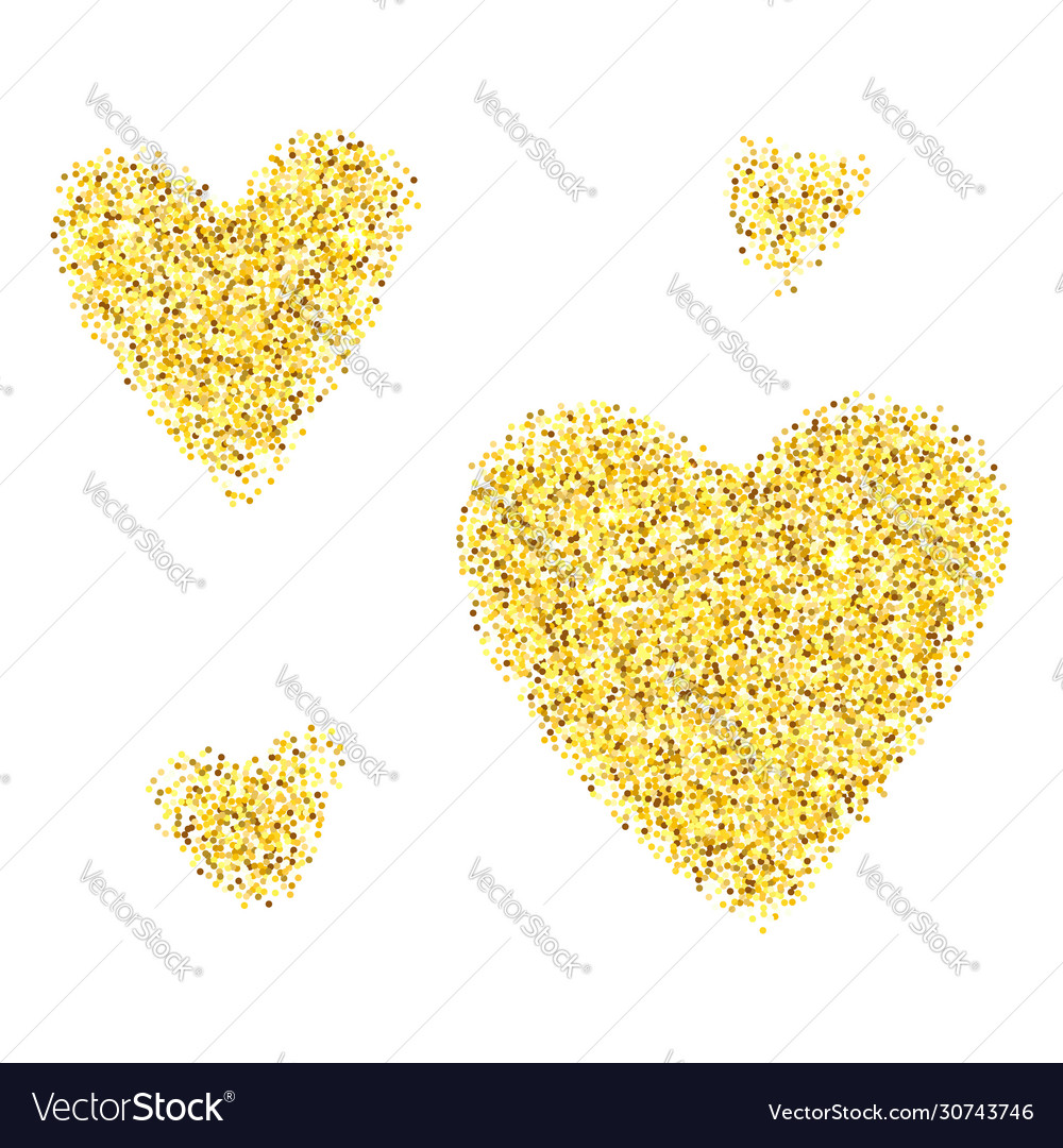 Gold Glitter Hearts Royalty Free Vector Image - Vectorstock