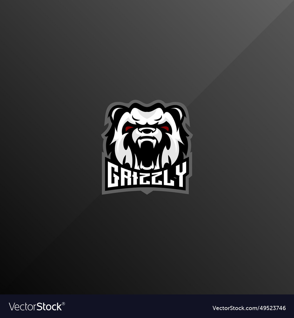 Grizzly angry logo esport design mascot