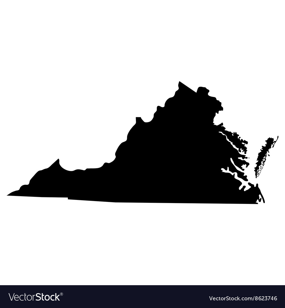 Map us state virginia Royalty Free Vector Image