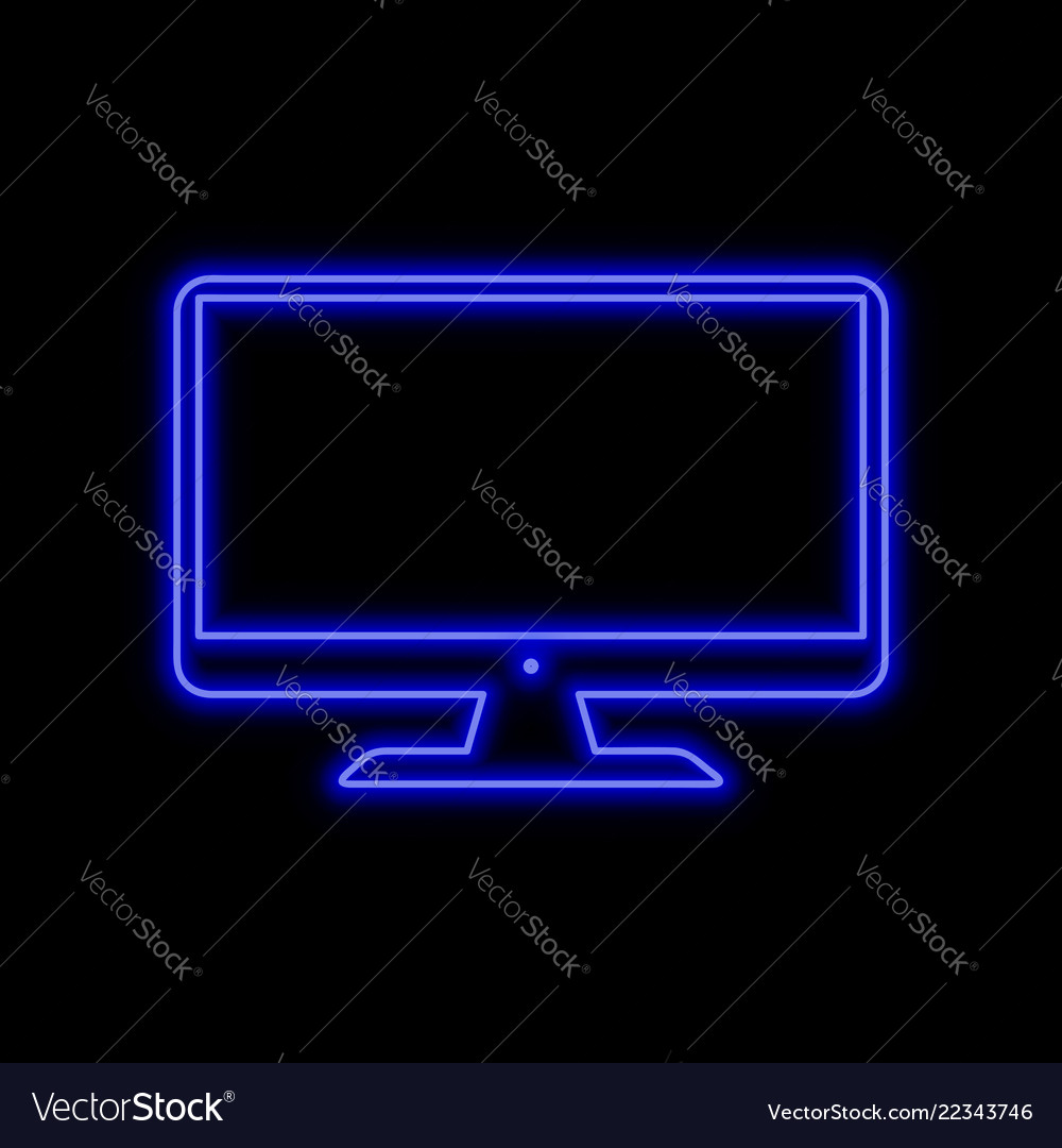 Monitor Computer-Anzeige Neon Zeichen helles Glühen