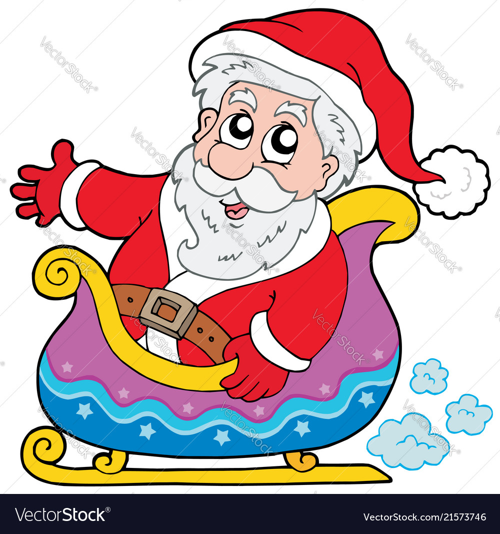 Santa claus on sledge Royalty Free Vector Image