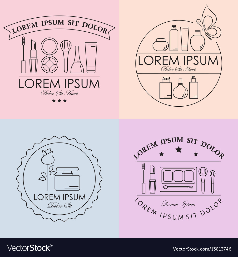 Makeup Labels Badges Logos Vector Image - Makeup Labels Makeup Labels Badges Logos Vector Image - Makeup Labels