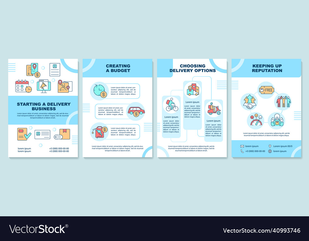 Starting delivery company brochure template Vector Image