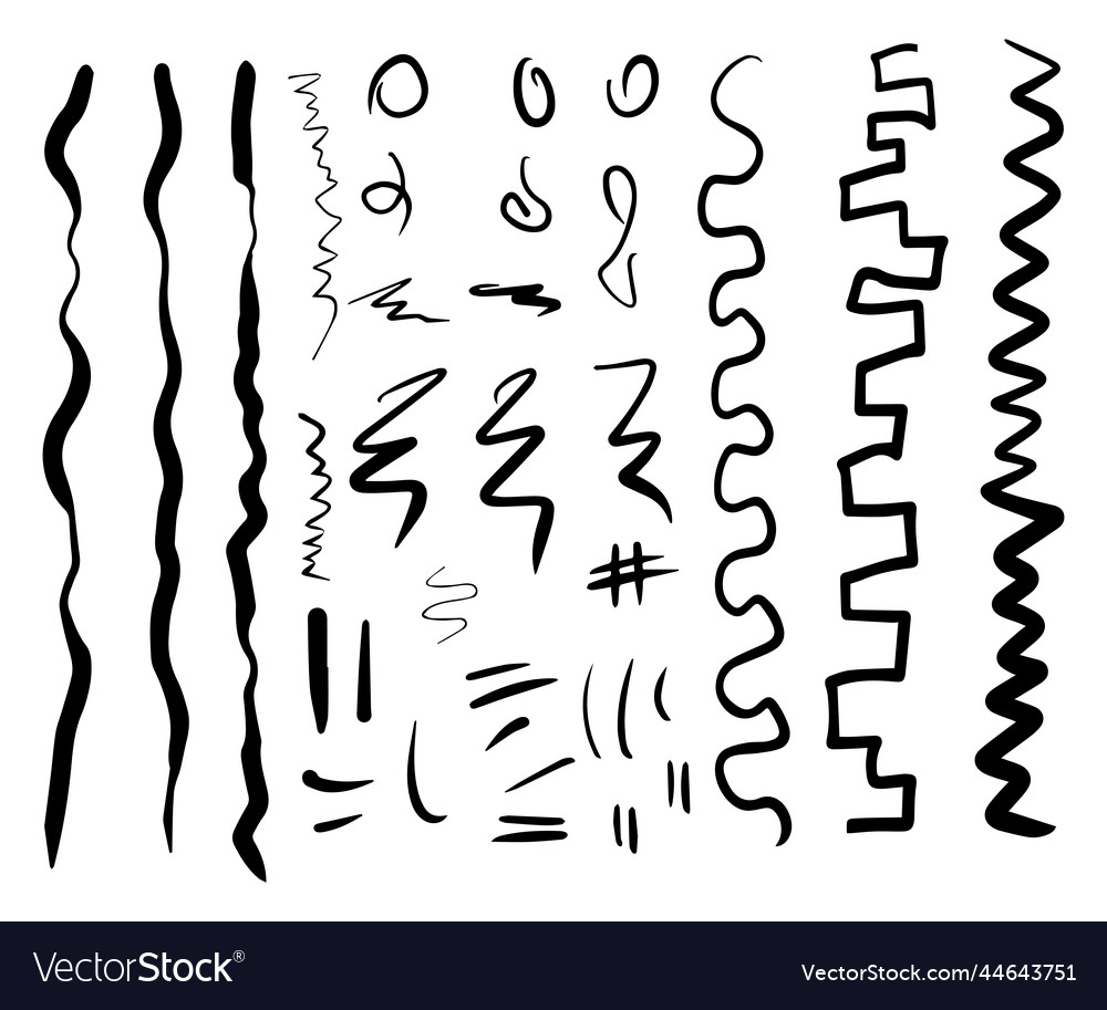 Abstract space fillers in the style of doodles Vector Image