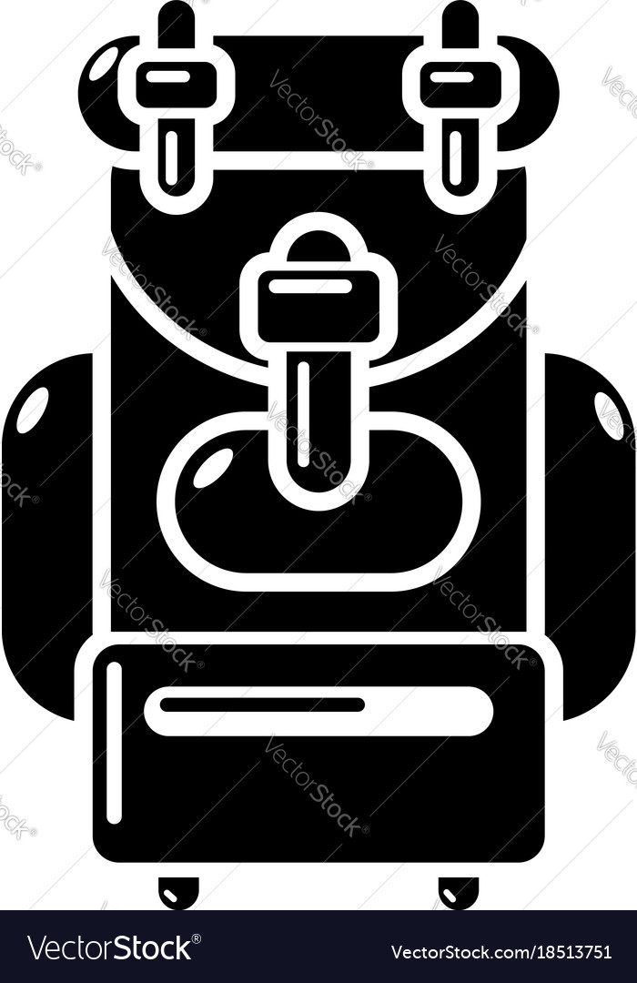 Backpack icon simple black style Royalty Free Vector Image