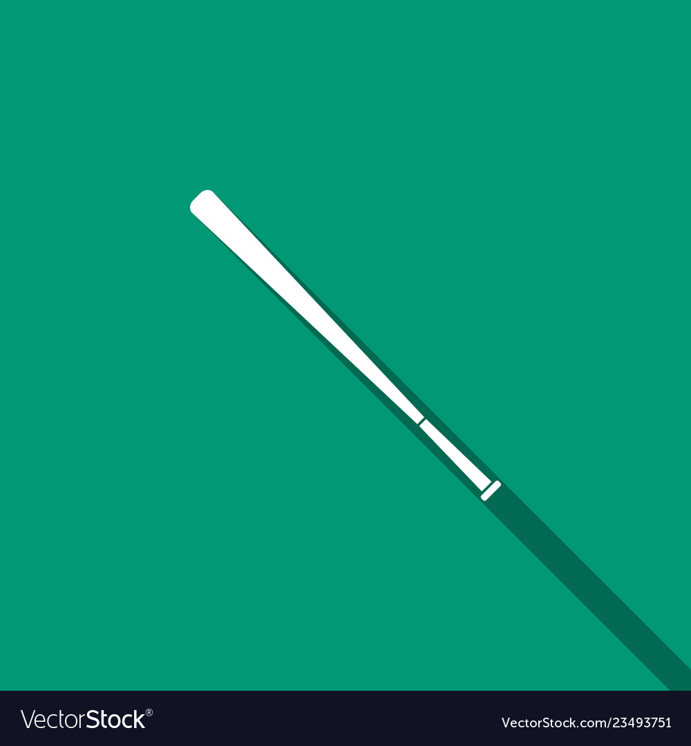 Baseball bat icon isolated with long shadow