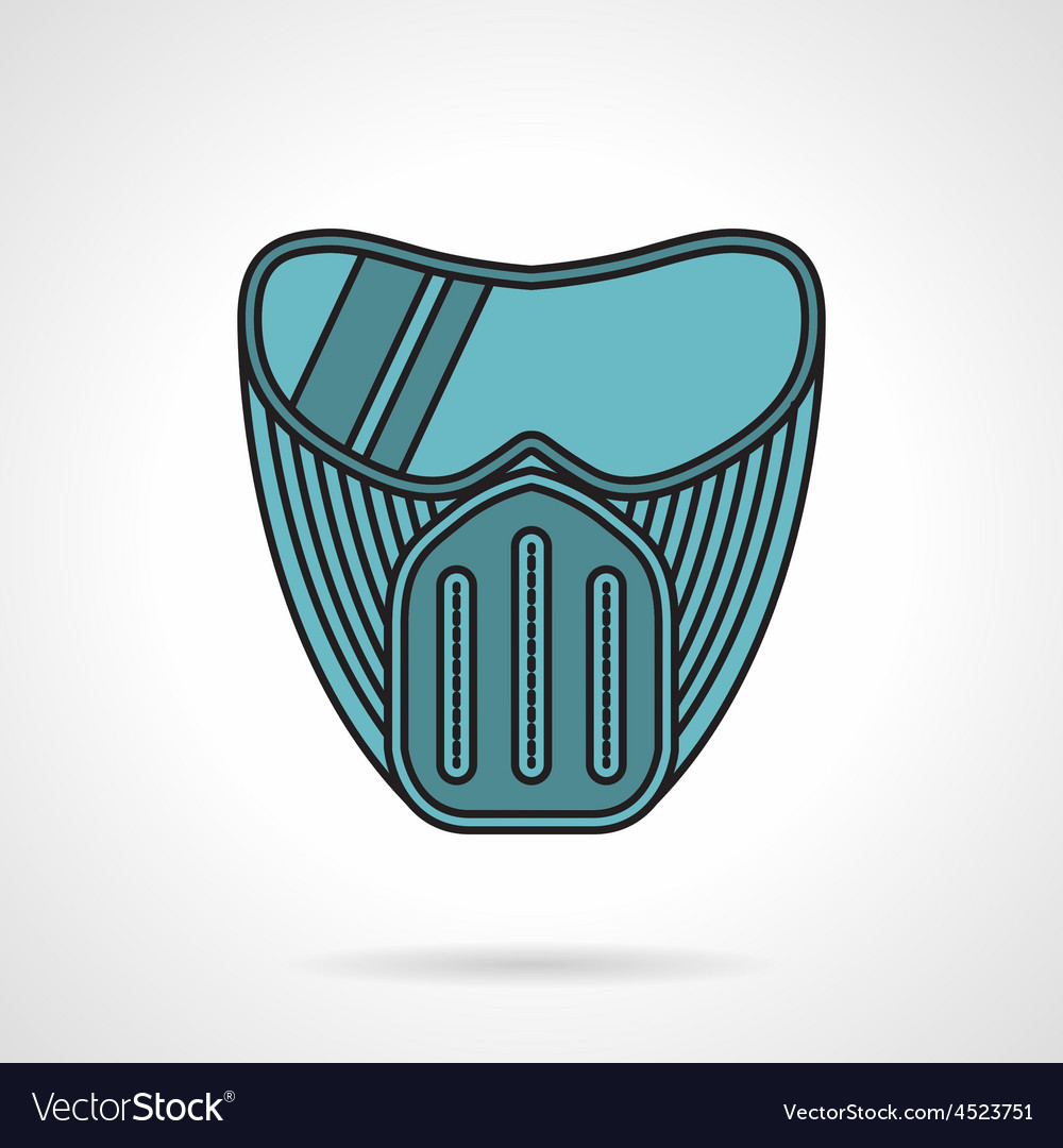 Blue paintball mask flat icon