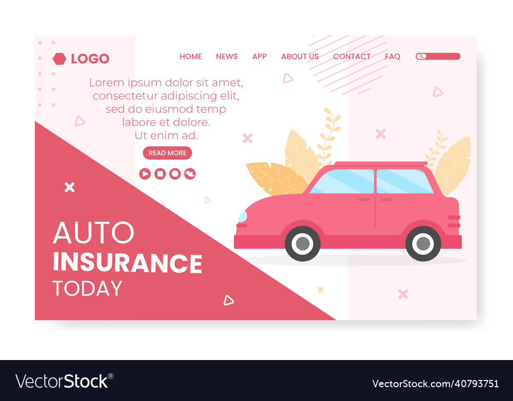 Car insurance landing page template flat design