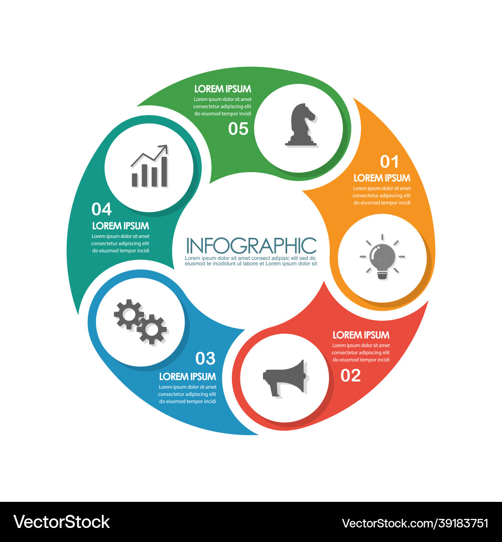 Circle chart infographic template Royalty Free Vector Image