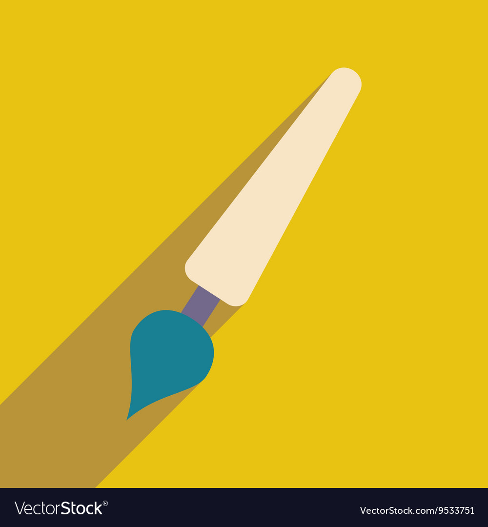 Flat with shadow icon and mobile application pen Vector Image