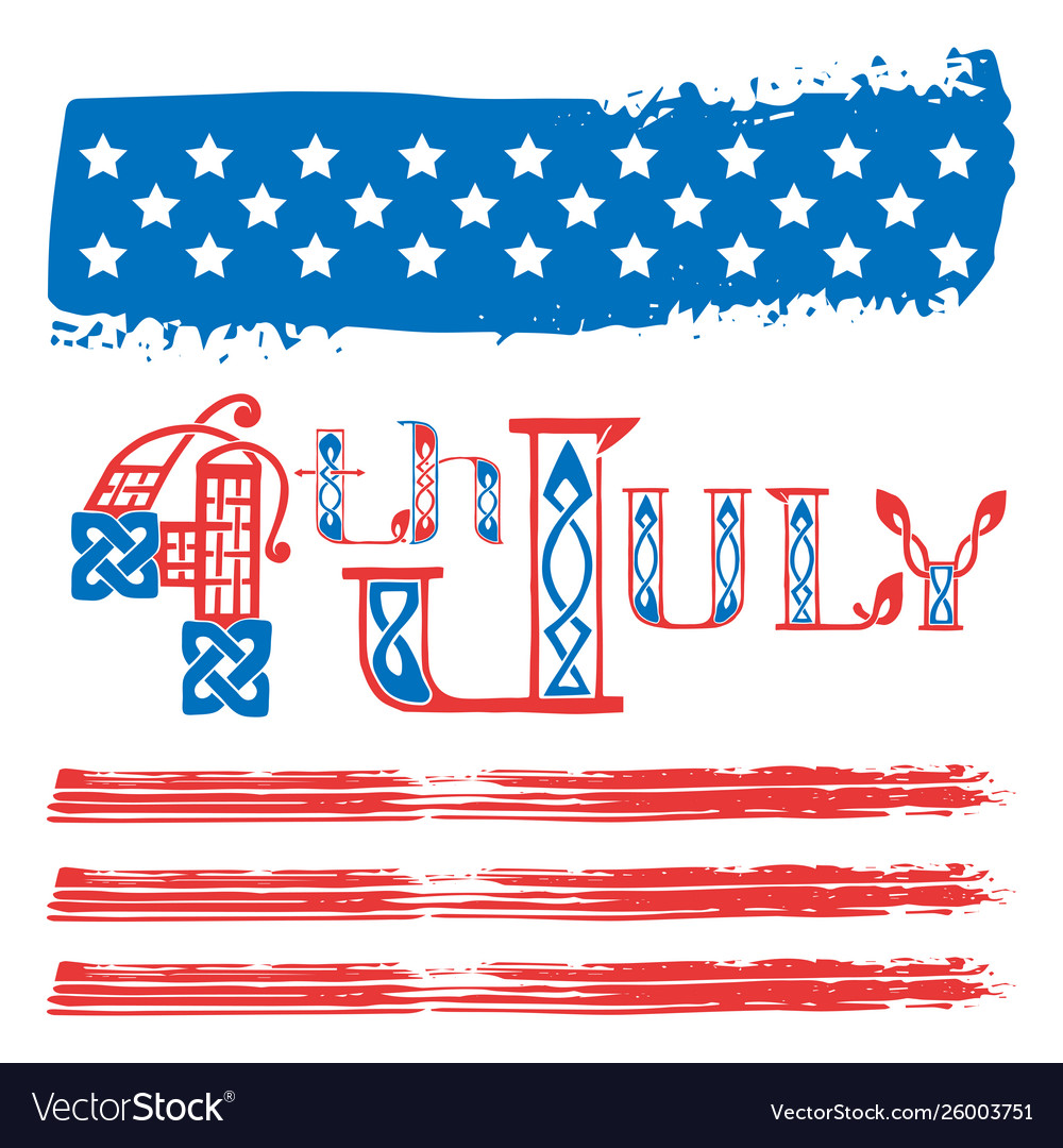 Fourth july usa independence day greeting card vector image