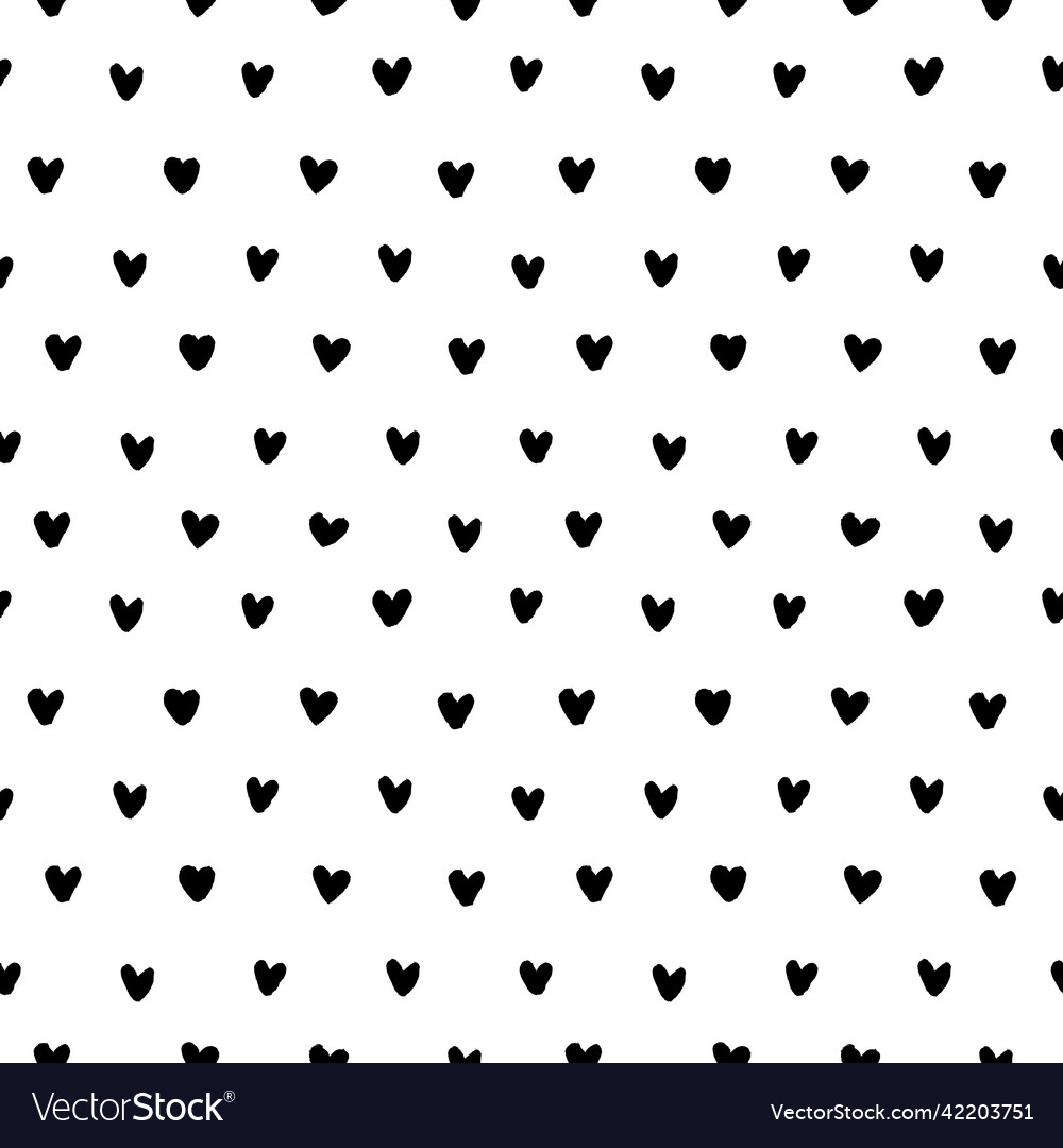 Hand drawn small hearts seamless pattern