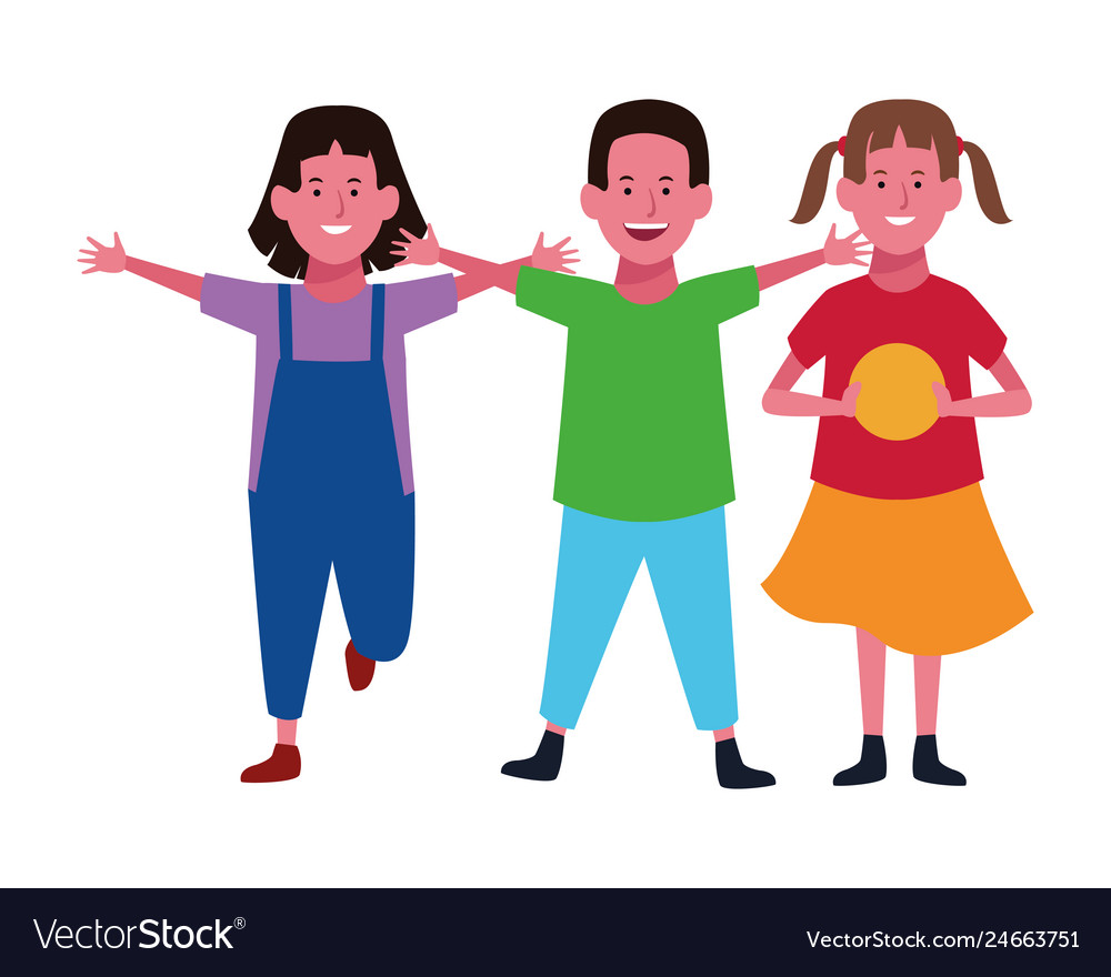 Kids friends cartoon Royalty Free Vector Image