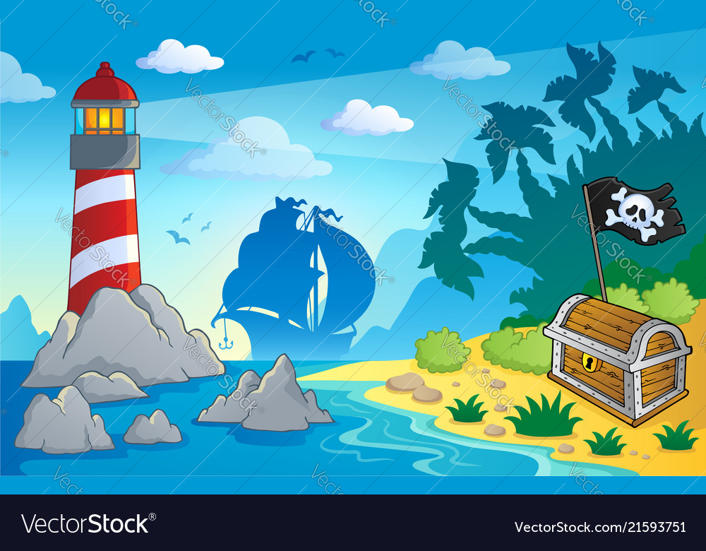 Lighthouse theme image 2 Royalty Free Vector Image