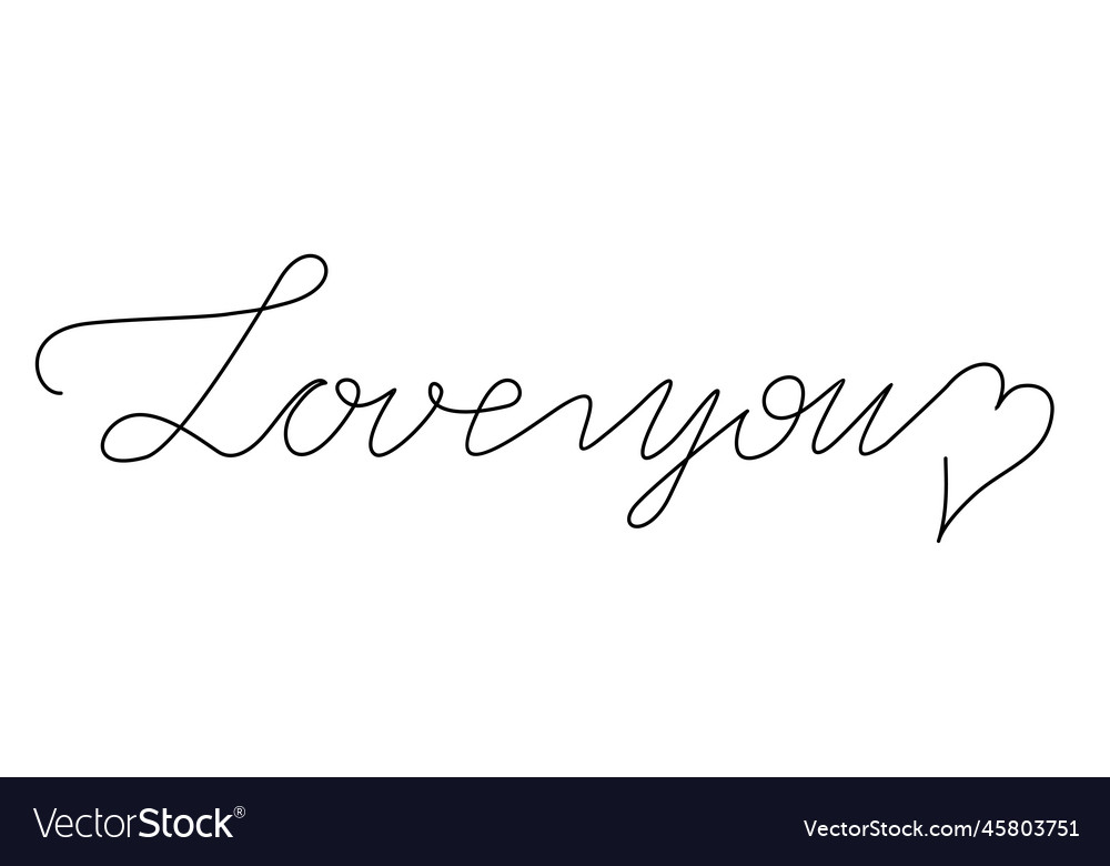 Love you hand lettering inscription positive Vector Image