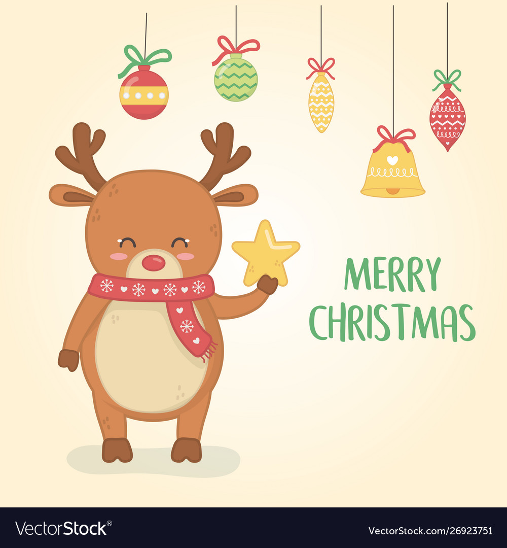 Merry christmas card with reindeer