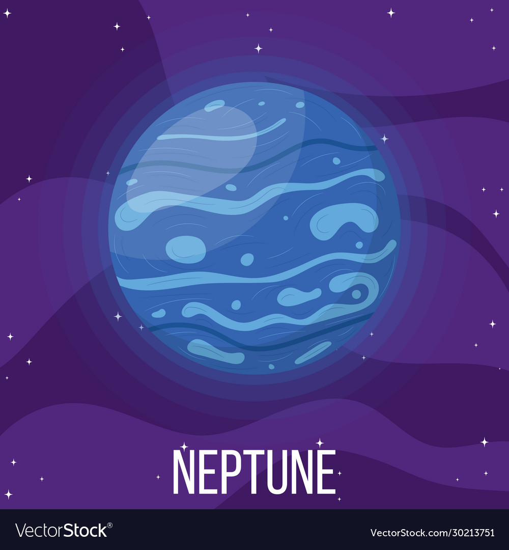 Neptune planet in space colorful universe Vector Image