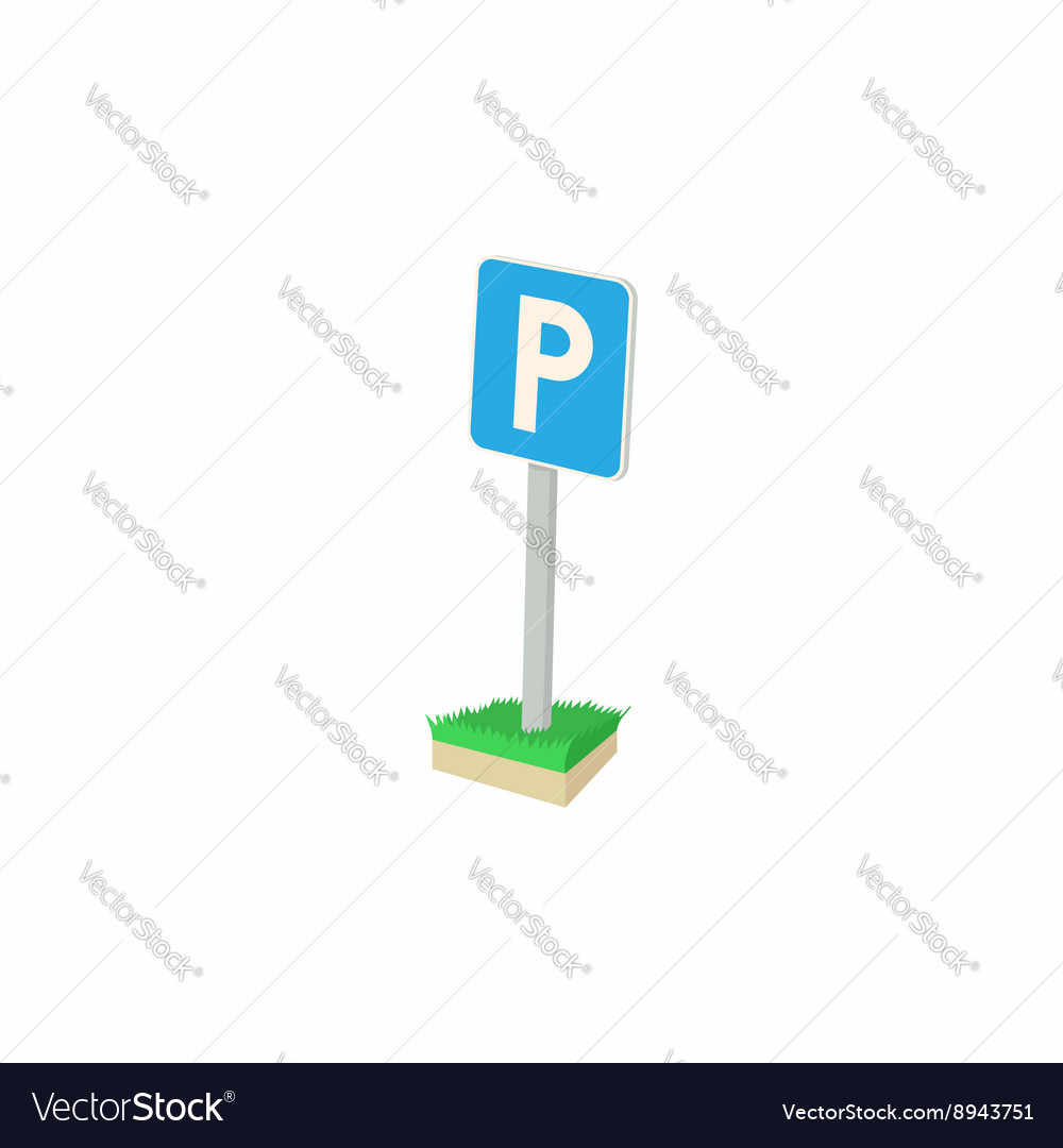 Parking sign icon cartoon style Royalty Free Vector Image Parking sign icon cartoon style Royalty Free Vector Image