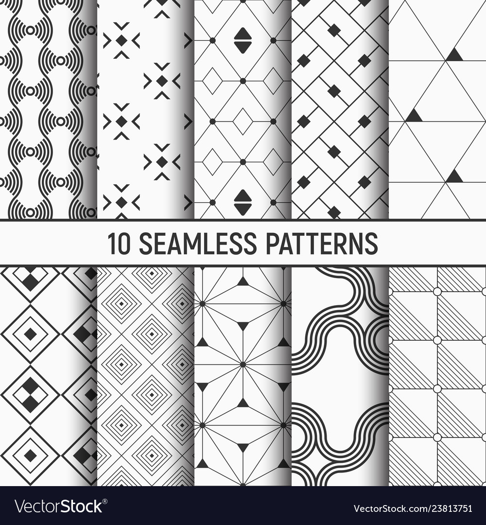 Set of ten seamless patterns Royalty Free Vector Image