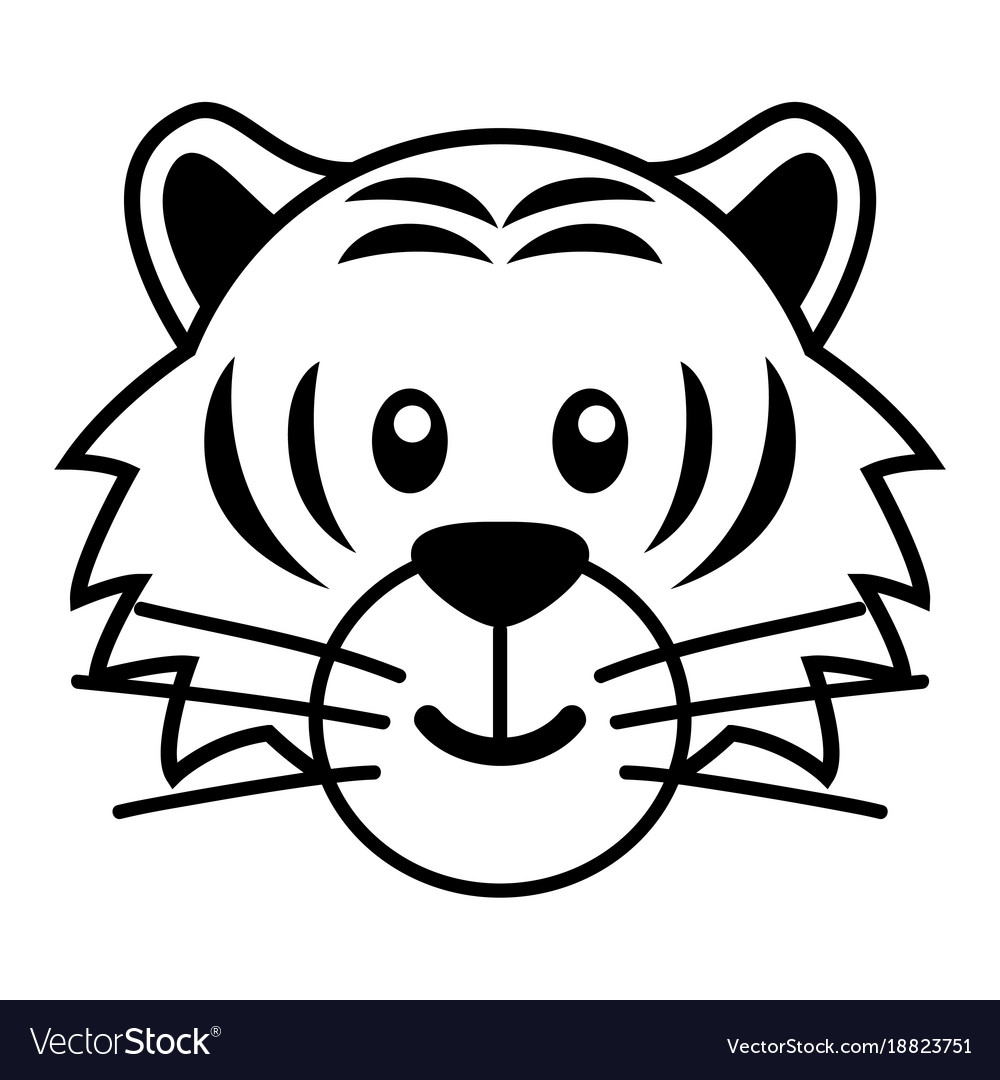 Tiger Face Clip Art Royalty Free Tiger Illustration - Easy Cute Easy Tiger  Drawing, HD Png Download - vhv