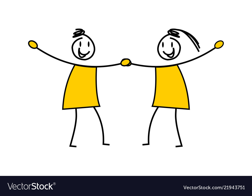 Happy stick figure Royalty Free Vector Image - VectorStock