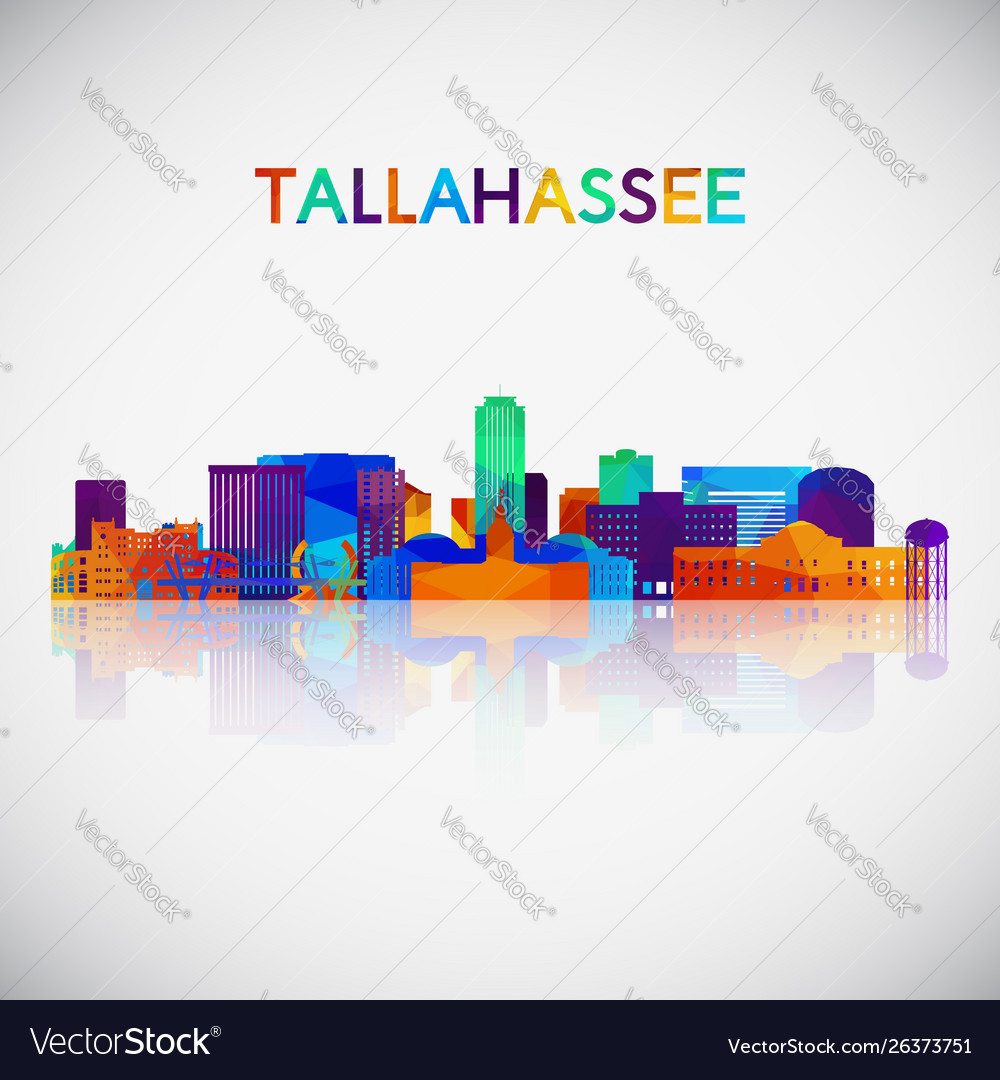 Tallahassee Skyline Silhouette in bunten